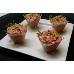 Purée betteraves, avocats au tahiné. 5 personnes.