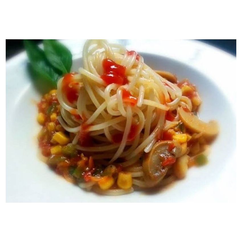 Spaghetti, Légumes, Sauce Ail.