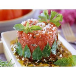Duo de Tomates en Tartare au Basilic. Veggie.