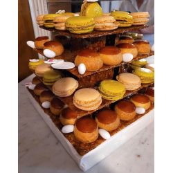 Pièce Montée Choux-Macarons. Pièce Montée Choux-Macarons.