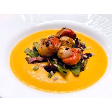 Plat Terre et Mer. Potiron St-Jacques.